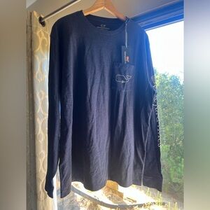 Vineyard Vines men’s navy blue long sleeve t-shirt with lacrosse details size XL